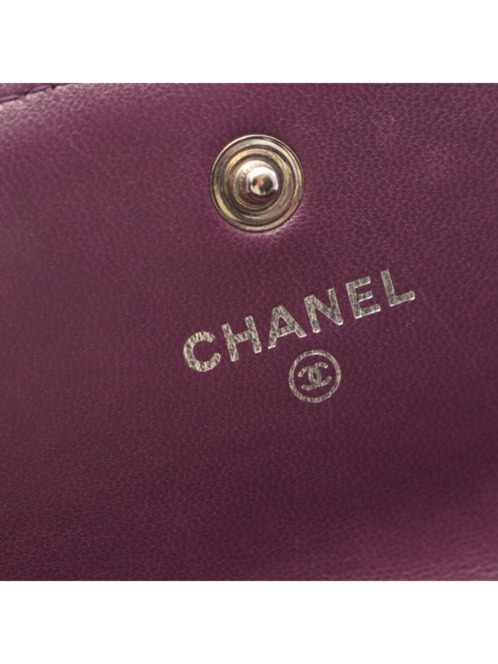Chanel Bifold Wallet Boy Purple Lambskin Boy - Picture 4 of 12